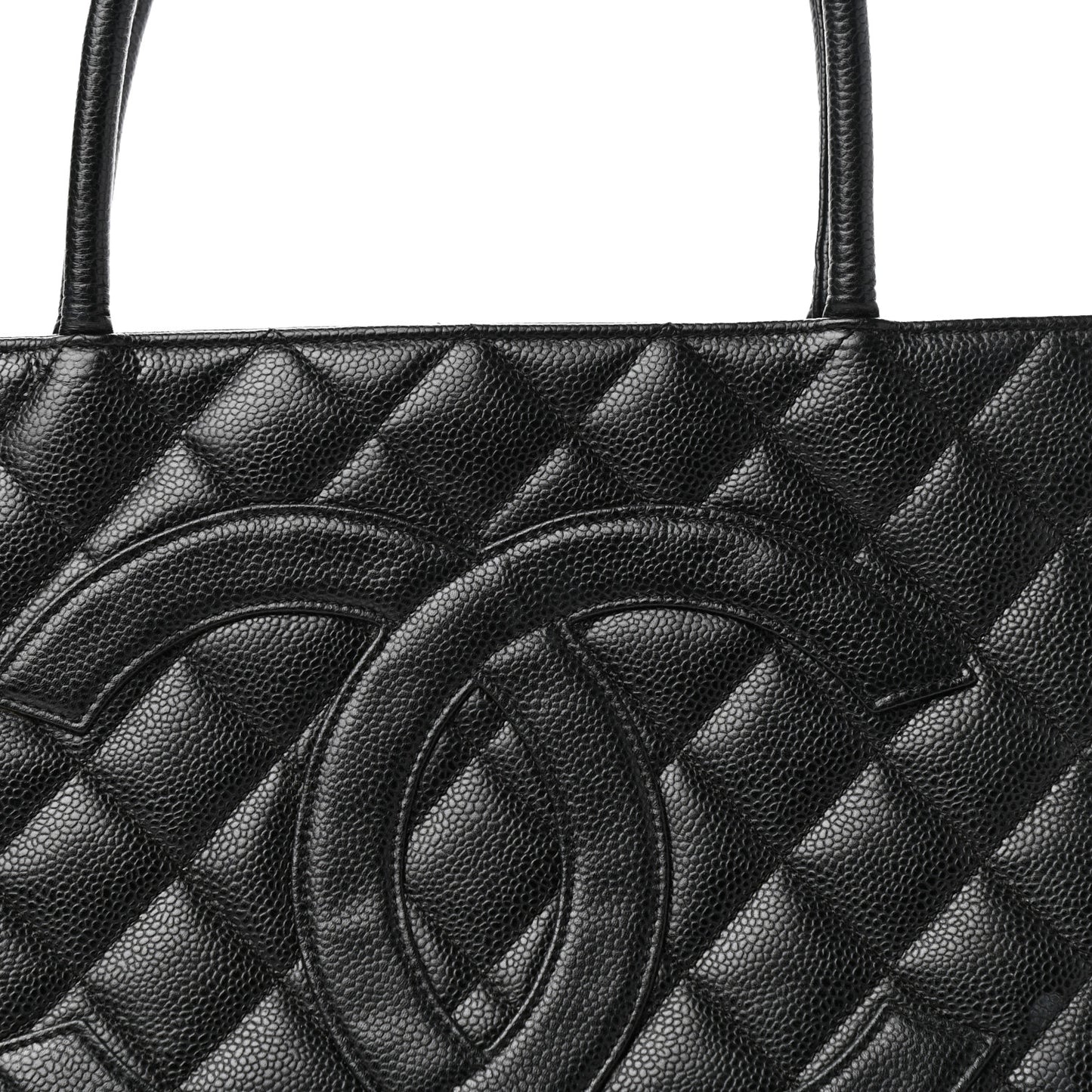 Caviar Quilted Medallion Tote Black