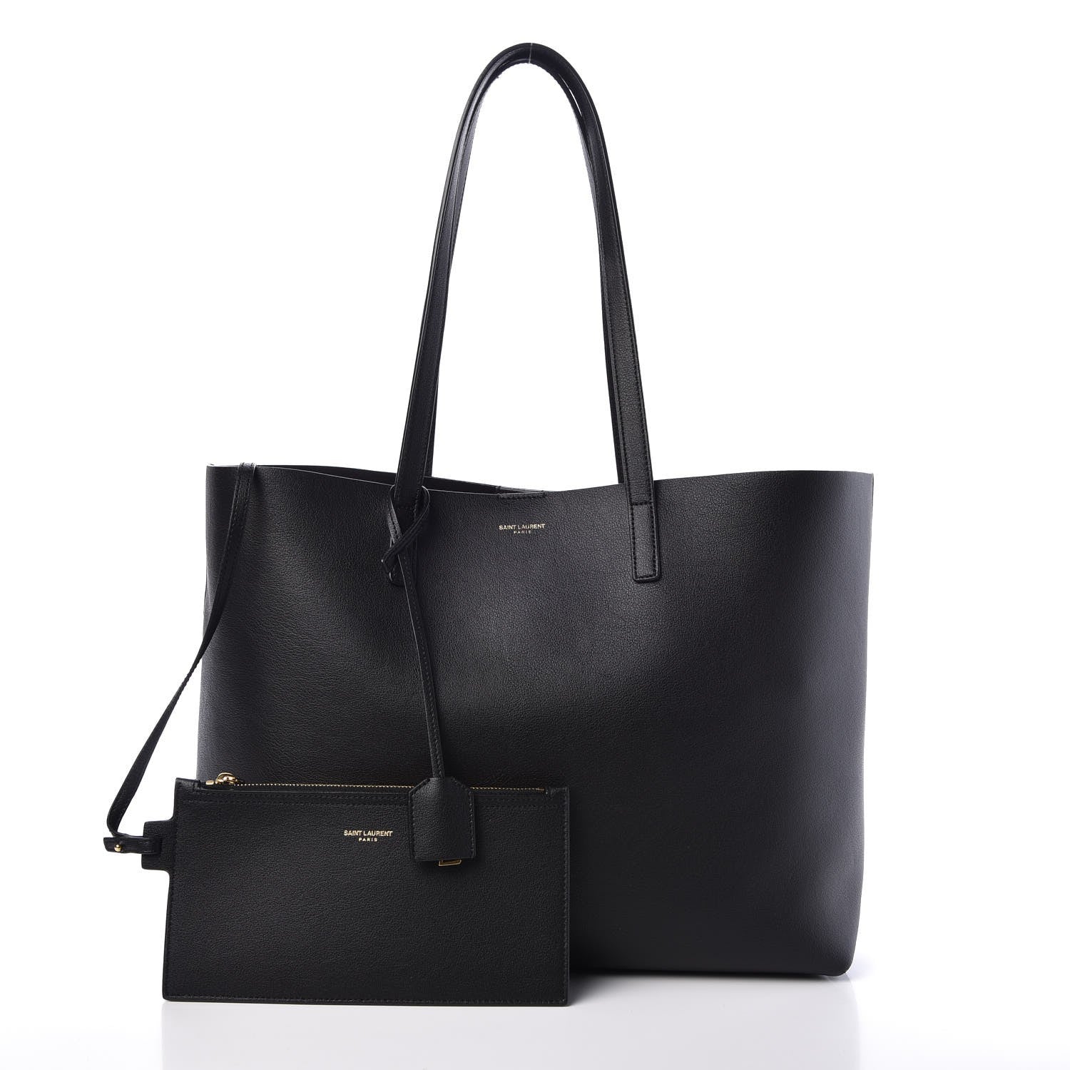 Saint Laurent Calfskin Large Shopping Tote Black 3 of 9