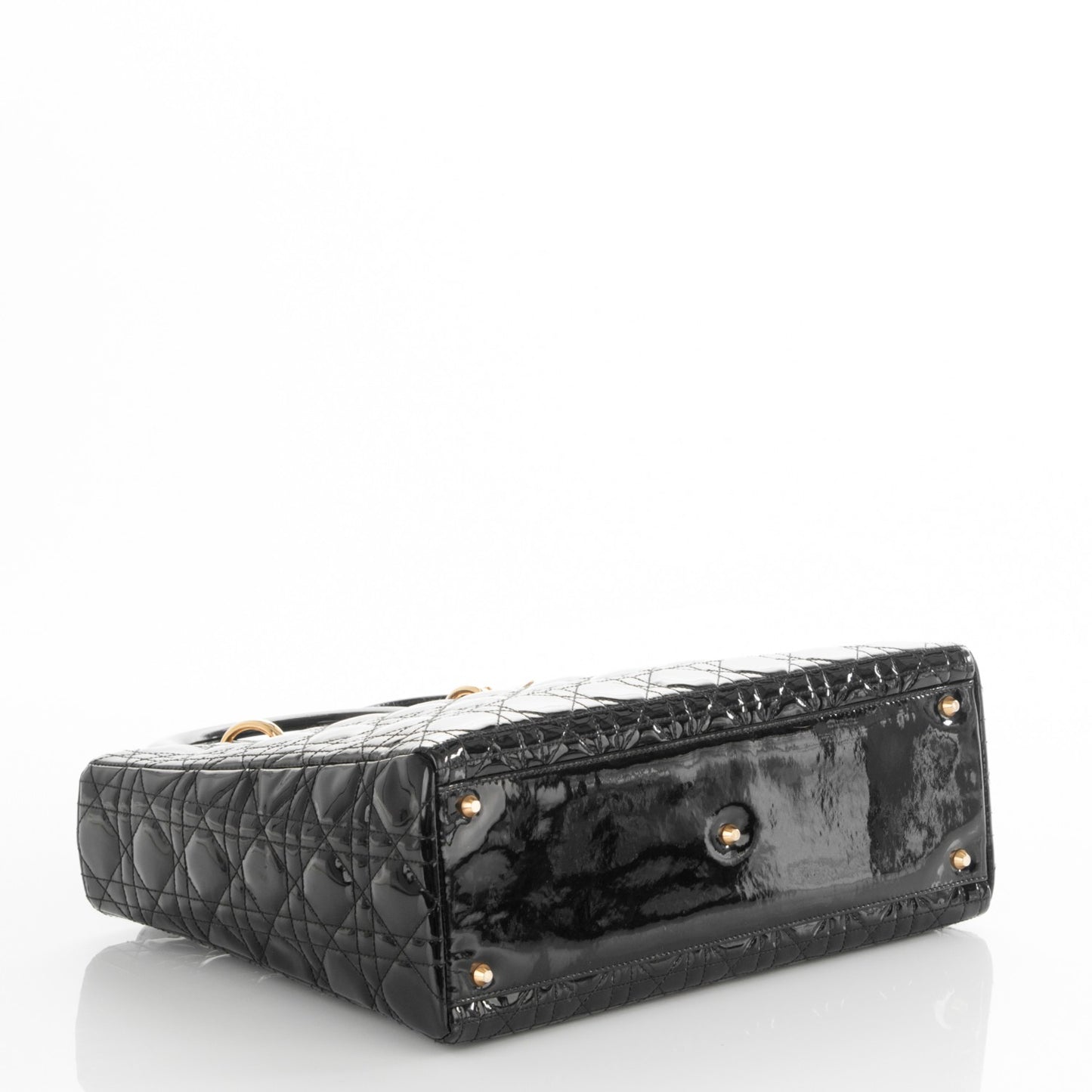 Patent Cannage Large Lady Dior Black
