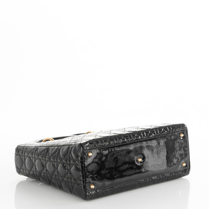 Christian Dior Patent Cannage Large Lady Dior Black 4 of 7