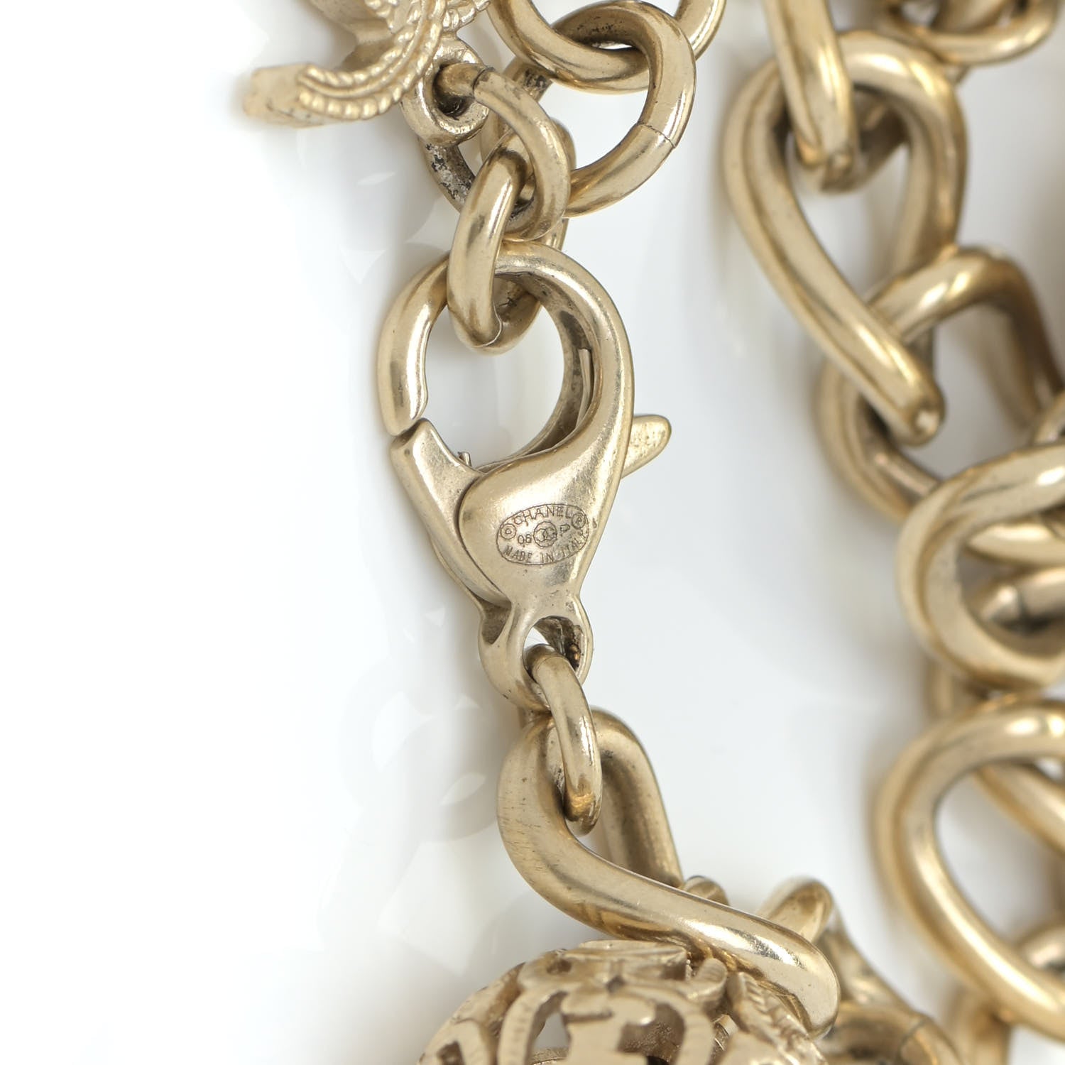 Chanel Pearl Crystal CC Bracelet Gold 5 of 5