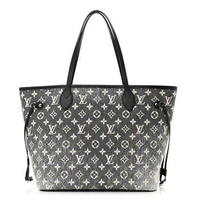 Louis Vuitton Denim Monogram Jacquard Neverfull MM Grey 1 of 9