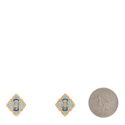Buccellati 18K Yellow Gold Enamel Medium Opera Tulle Earrings Blue 2 of 4