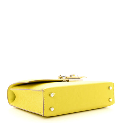 Hermes Chevre Mysore Mini Verrou Chaine Bag Lime 4 of 11