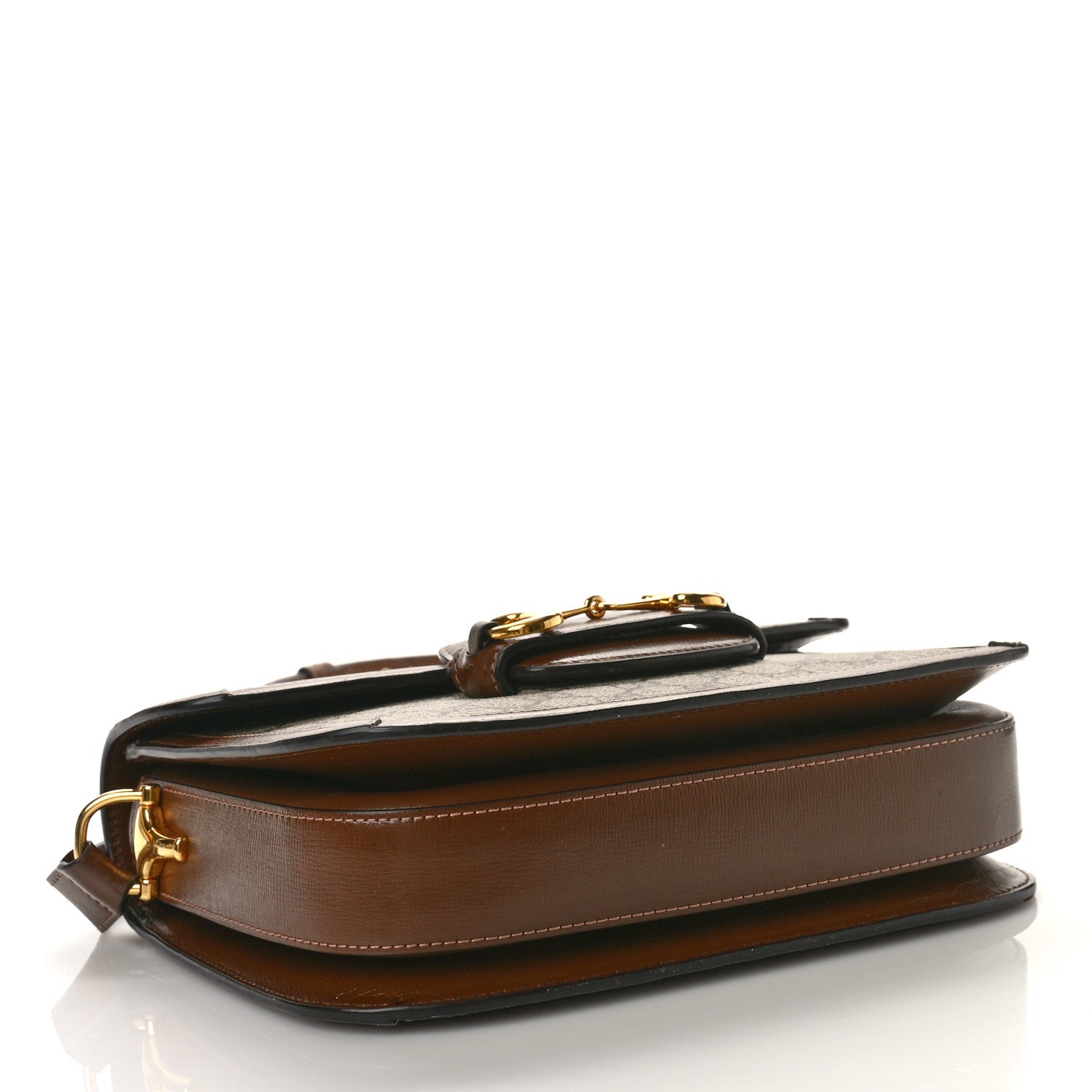 Gucci GG Supreme Monogram Horsebit 1955 Shoulder Bag Beige Brown Sugar 4 of 9