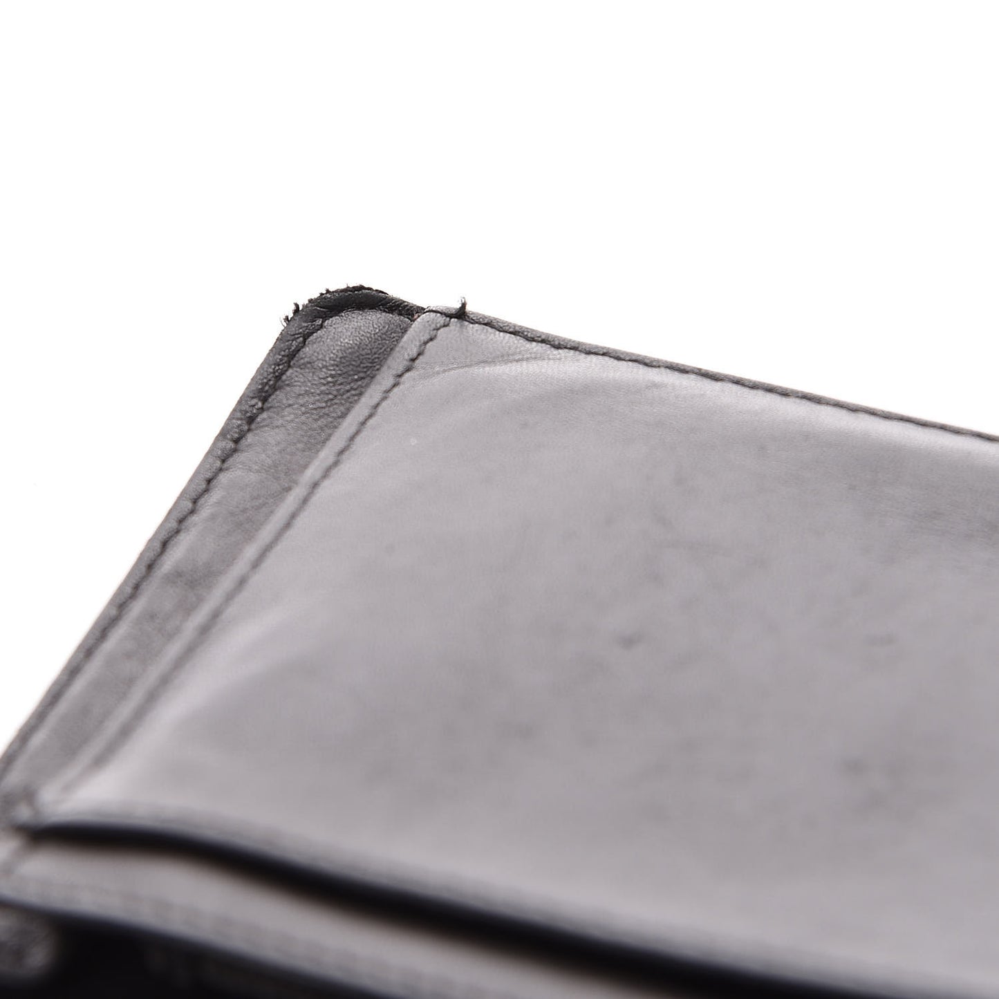 Lambskin Embossed Logo Yen Wallet Black
