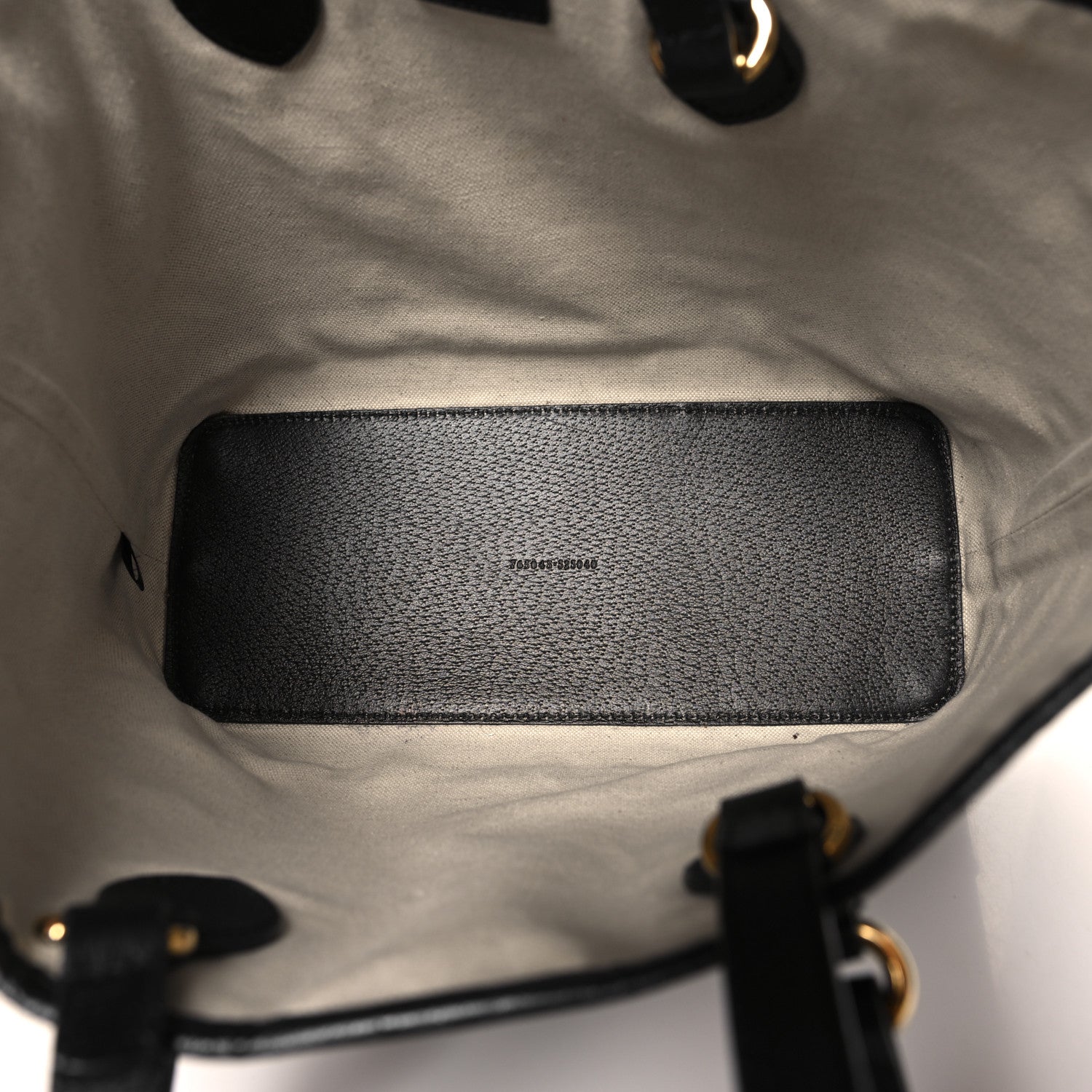Gucci Textured Dollar Calfskin Small Ophidia Shoulder Tote Bag Black 5 of 10
