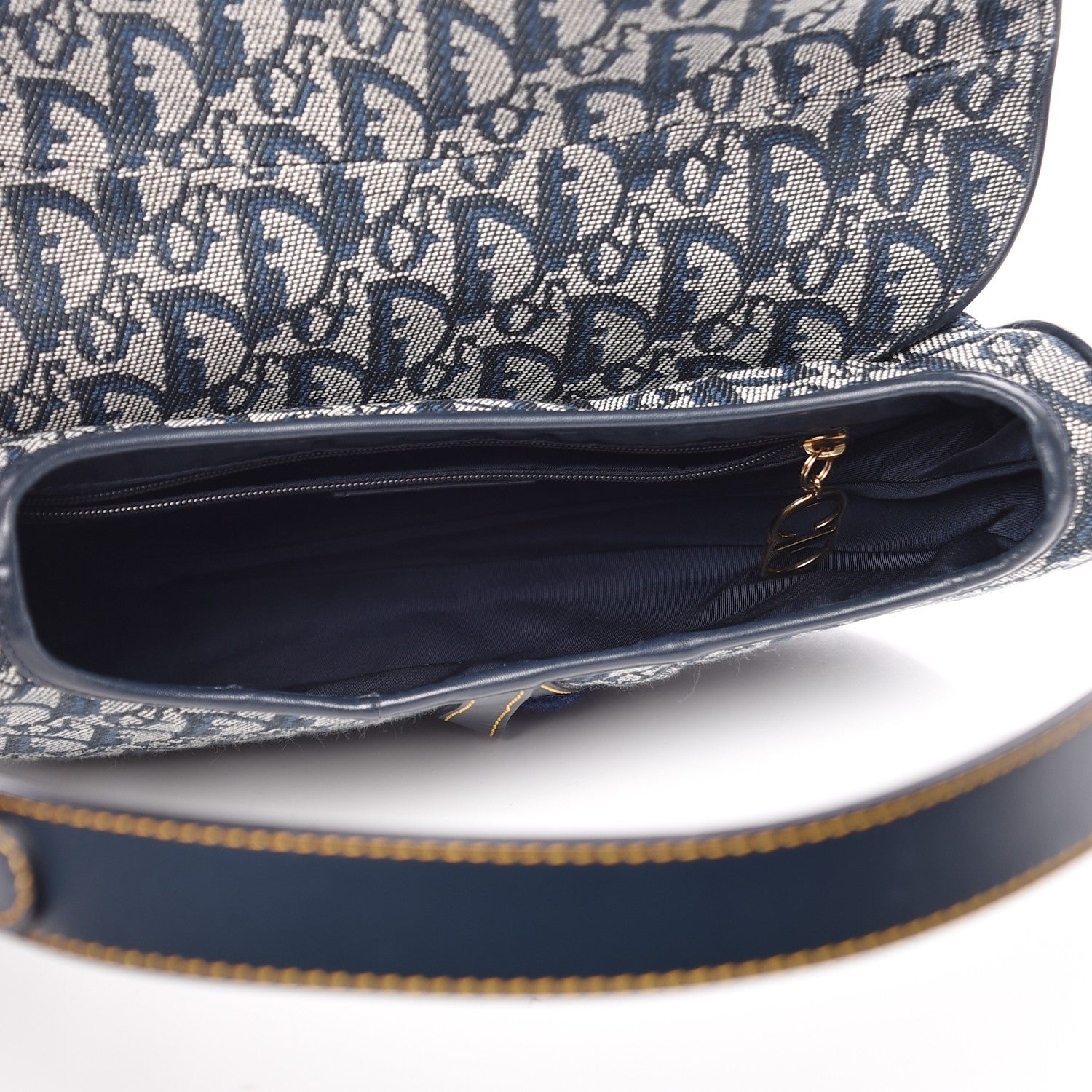 Christian Dior Monogram Saddle Bag Blue 5 of 8