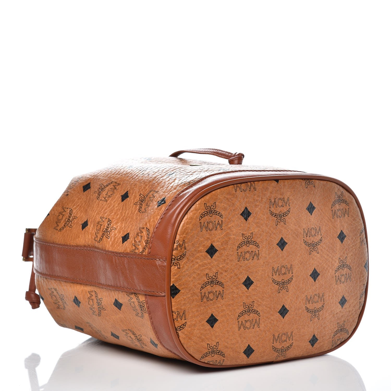 MCM Visetos Drawstring Bag Cognac 4 of 9