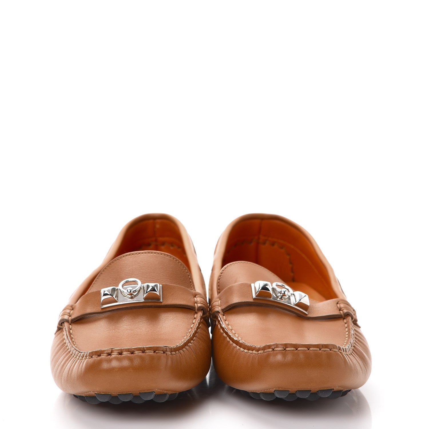 Hermes Mens Box Irving Driving Moccasin Loafers 41 Natural 2 of 9
