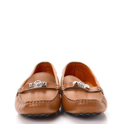 Hermes Mens Box Irving Driving Moccasin Loafers 41 Natural 2 of 9
