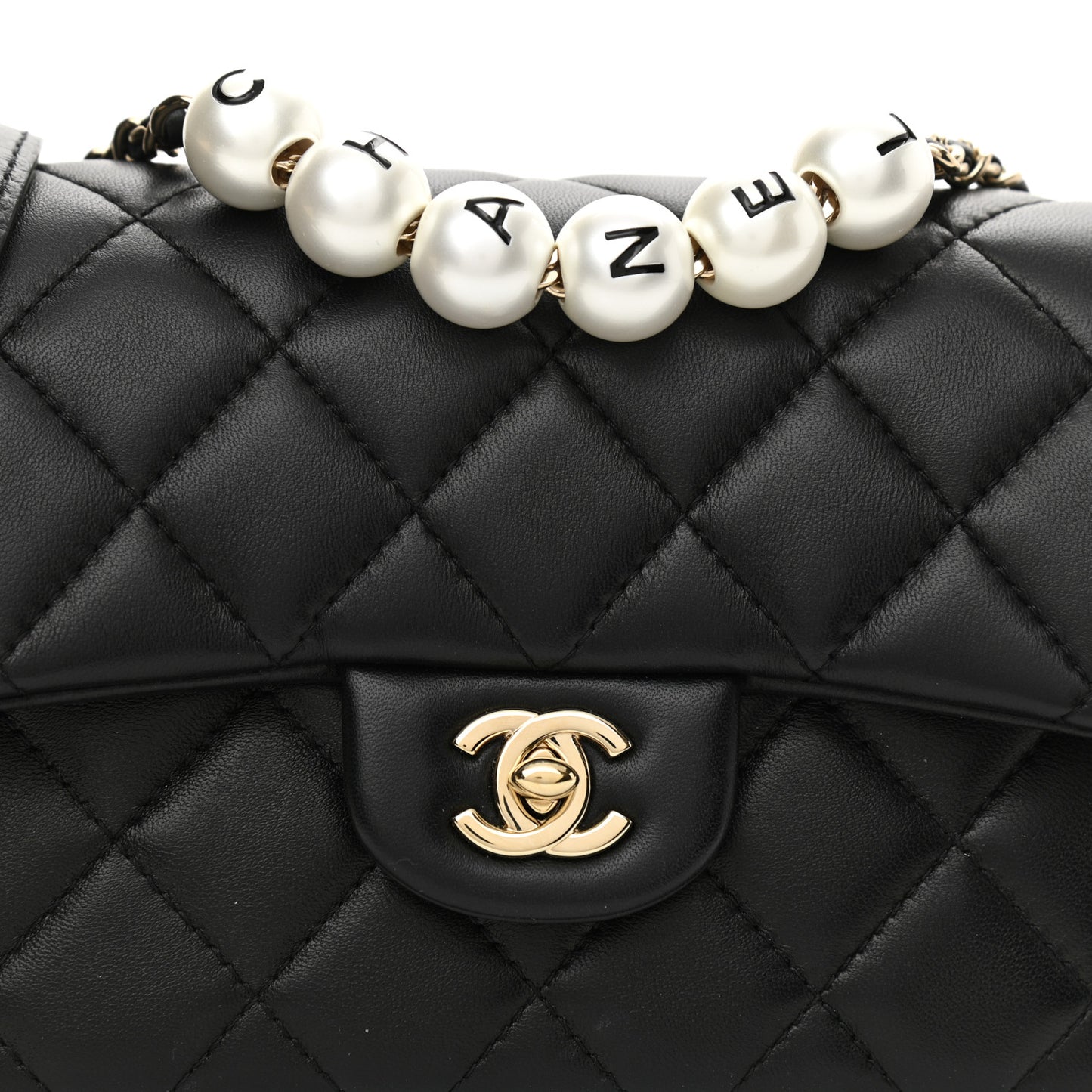 Lambskin Quilted Small My Precious Flap Black