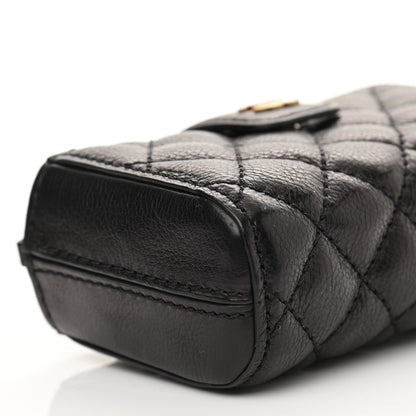 Chanel Calfskin Quilted Pearl Chain Love Symbols Mini Bag Black 9 of 12