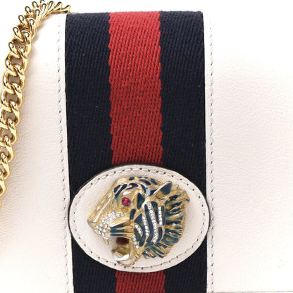 Gucci Calfskin Web Rajah Chain Card Case Wallet White 8 of 9