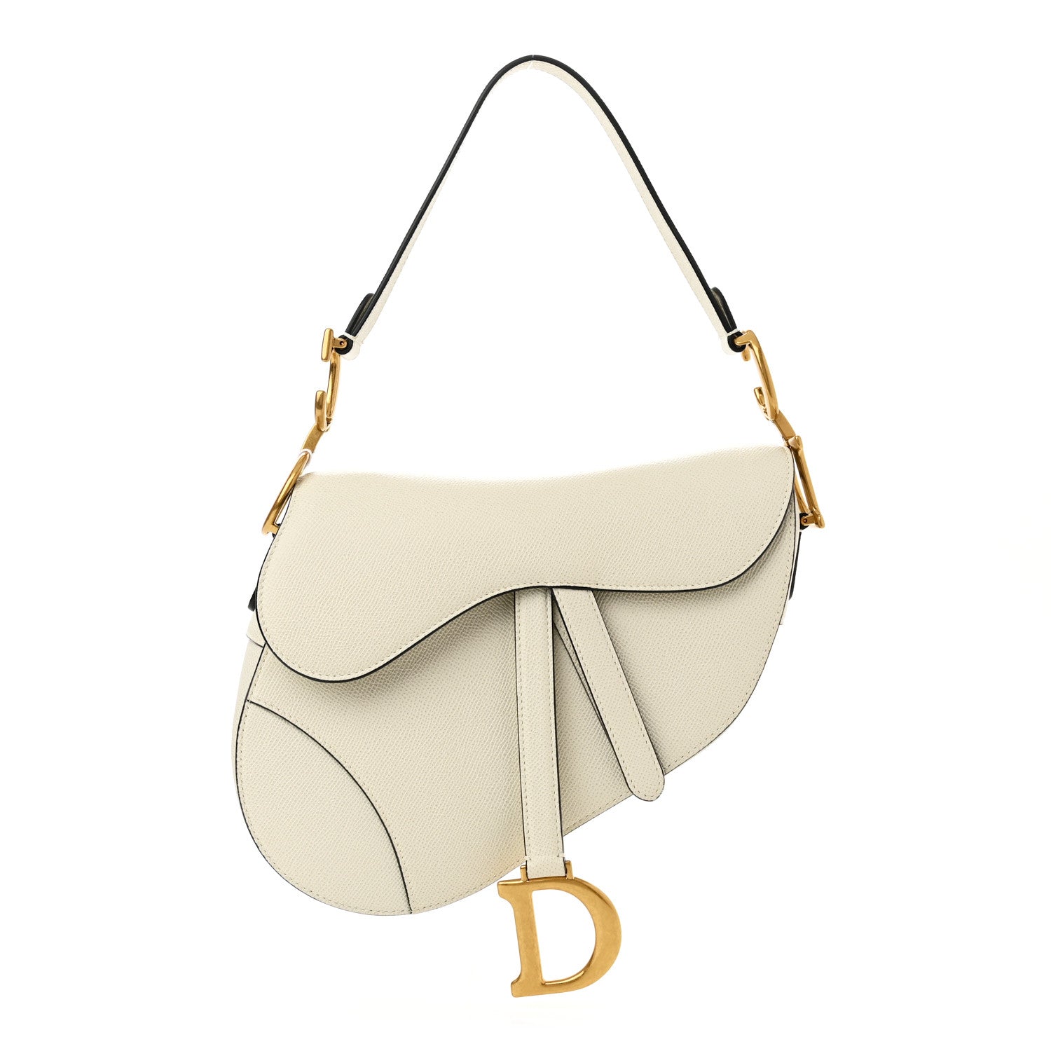 Christian Dior Grained Calfskin Saddle Bag White 1 of 10