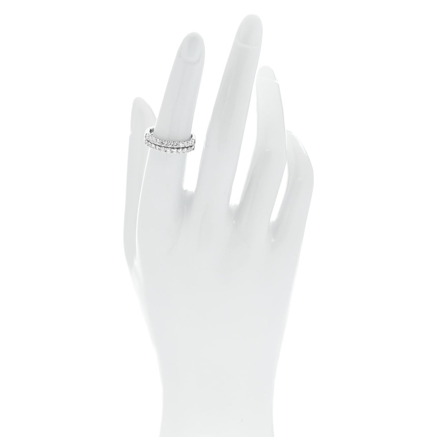 Platinum Diamond 1.00ct Double Half Eternity Band Ring  52 6