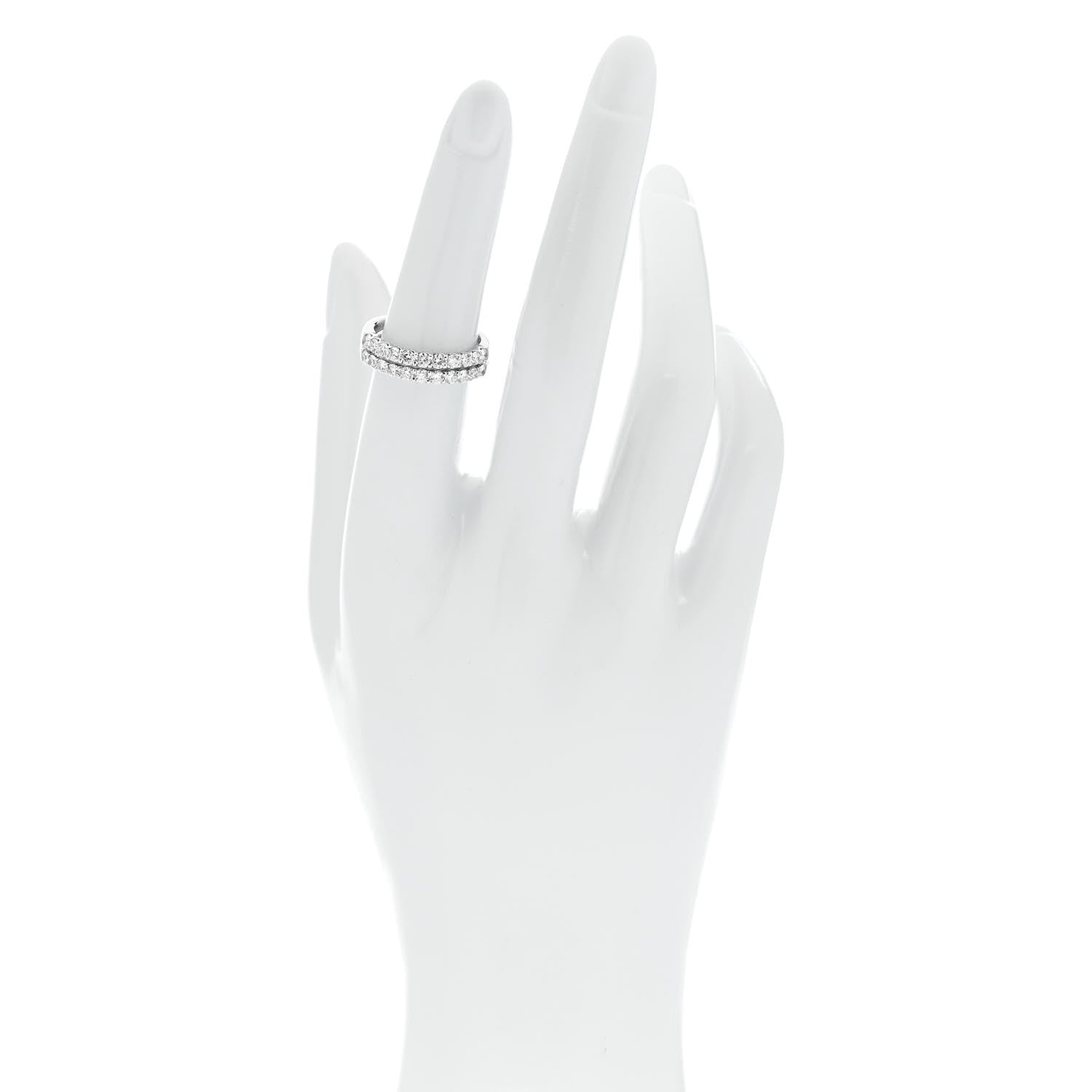 Parker & West by FASHIONPHILE Platinum Diamond 1.00ct Double Half Eternity Band Ring  52 6 2 of 9