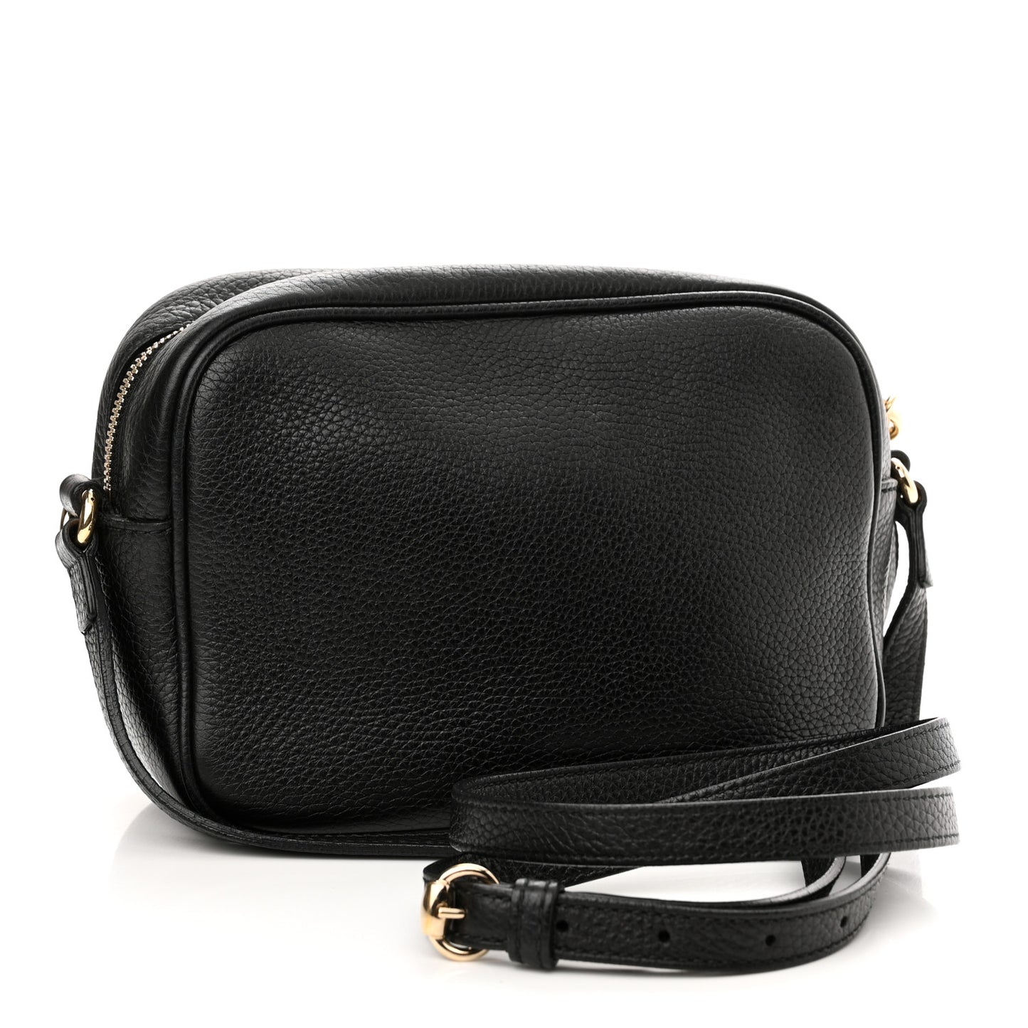 Pebbled Calfskin Small Soho Disco Bag Black