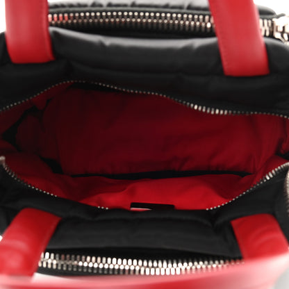 Prada Tessuto Nylon Pocket Small Cargo Tote Black Rosso 5 of 10
