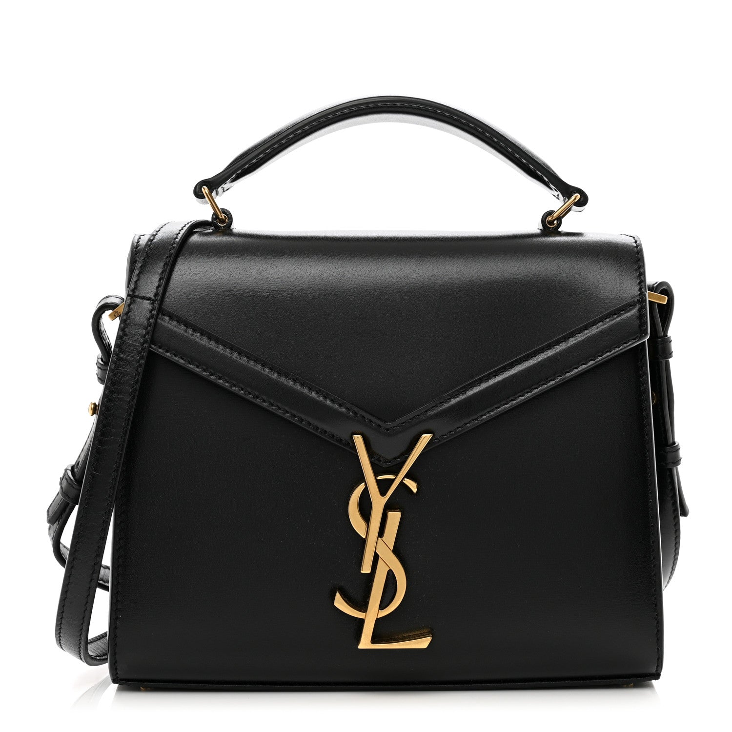 Saint Laurent Calfskin Mini Classic Monogram Cassandra Top Handle Black 1 of 10