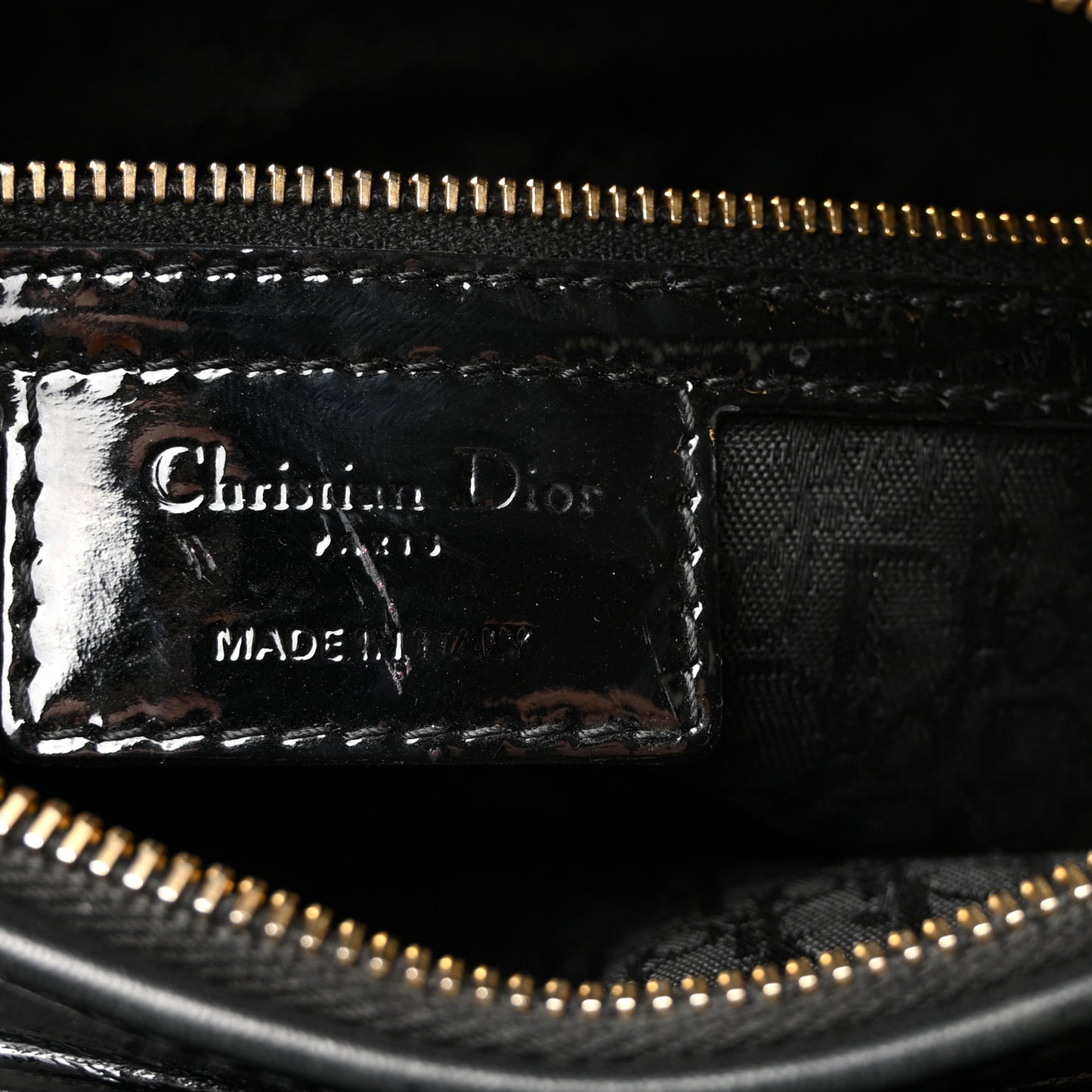 Patent Cannage Large Lady Dior Black