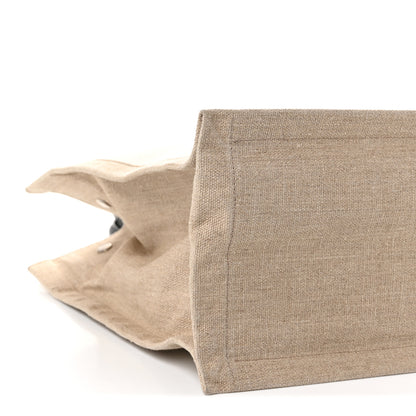 Saint Laurent Linen Calfskin Small Rive Gauche Tote Greggio Natural 9 of 11
