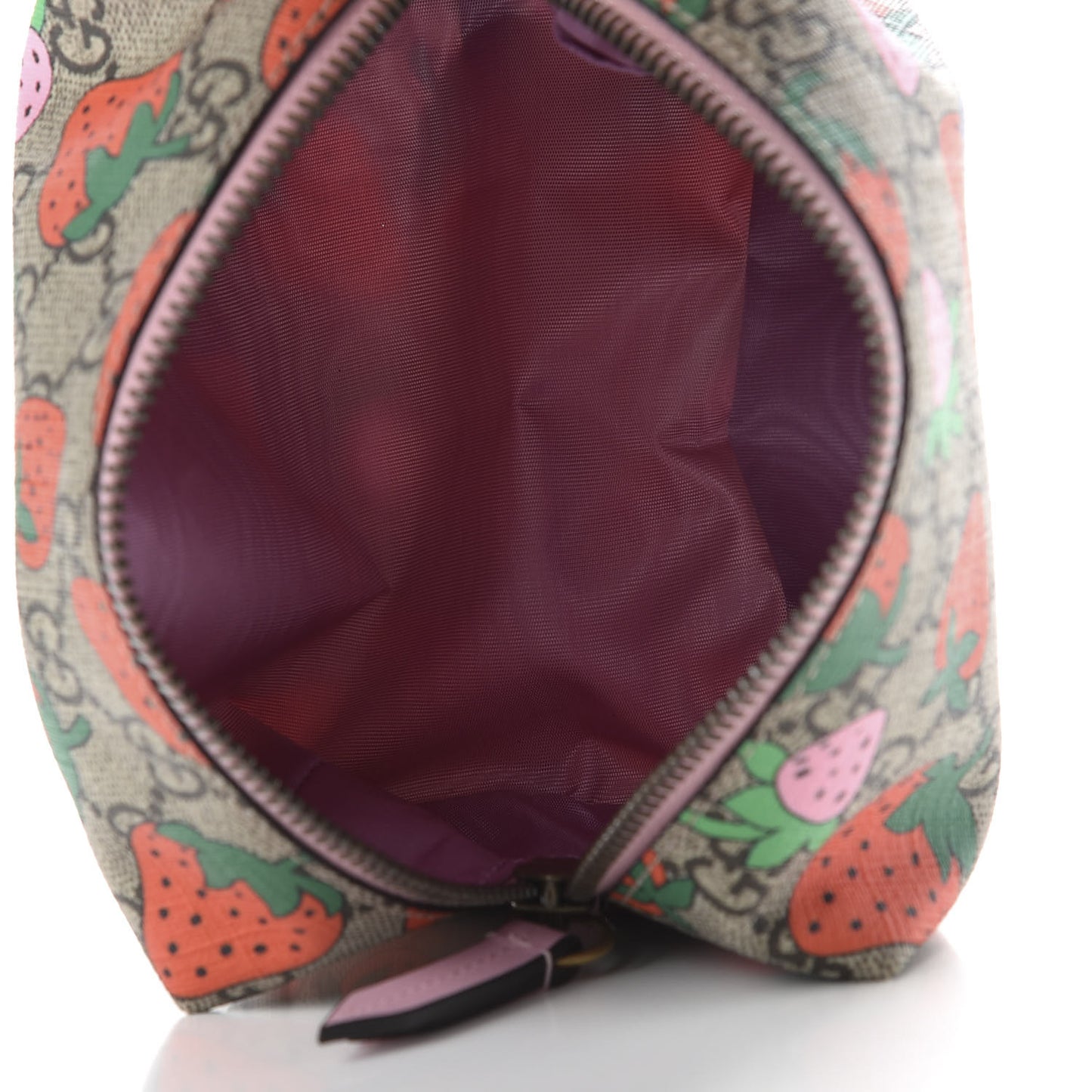 GG Supreme Monogram Strawberry Cosmetic Case