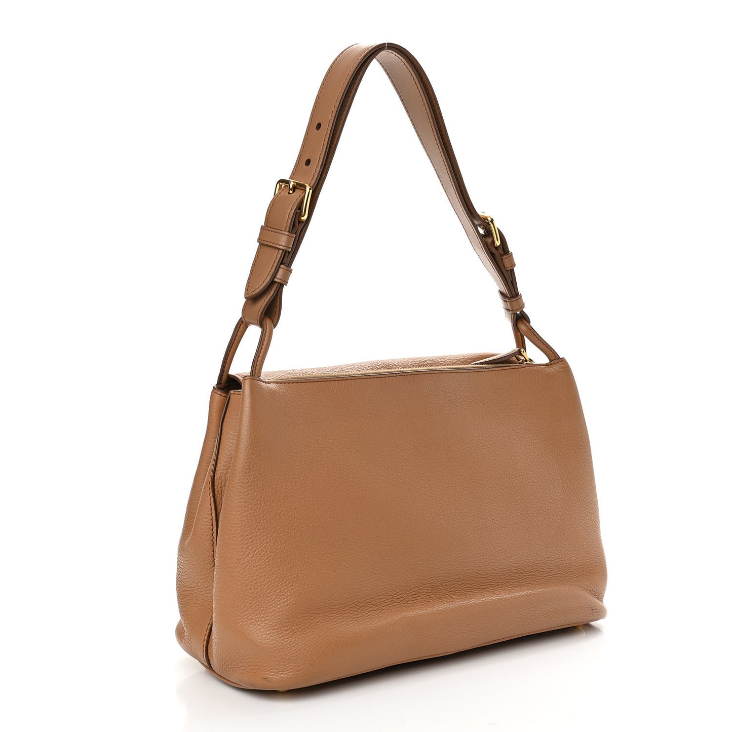 Vitello Daino Flap Shoulder Bag Caramel