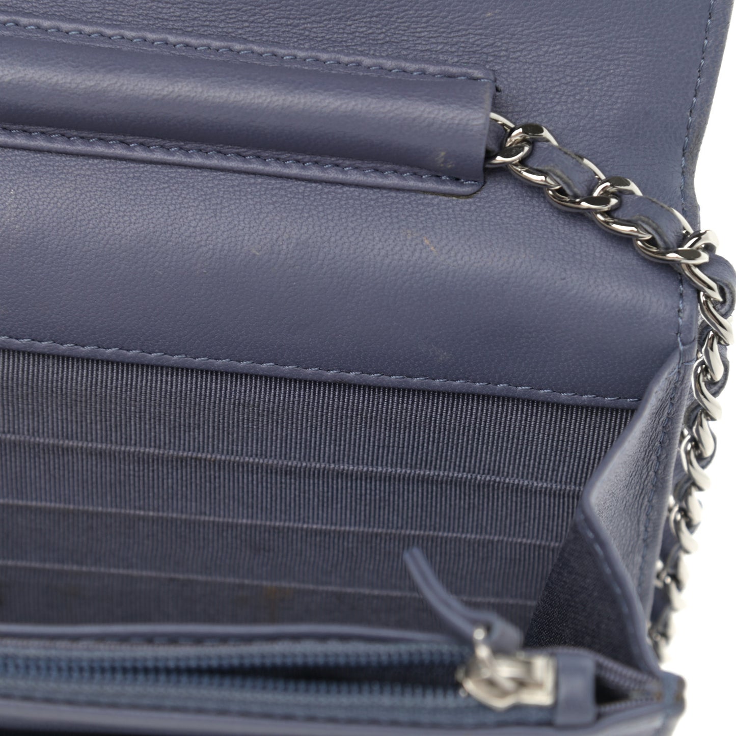 Lambskin Quilted Wallet On Chain WOC Lavender