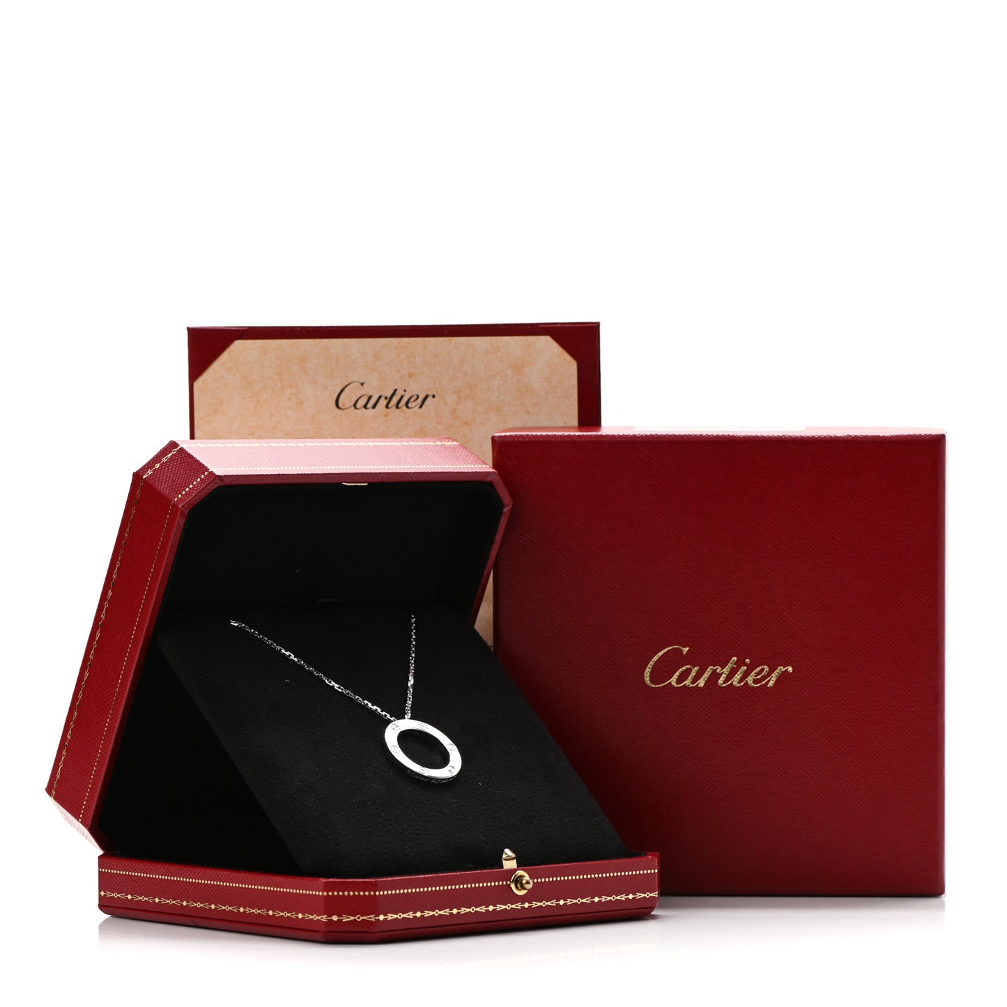 18K White Gold LOVE Pendant Necklace