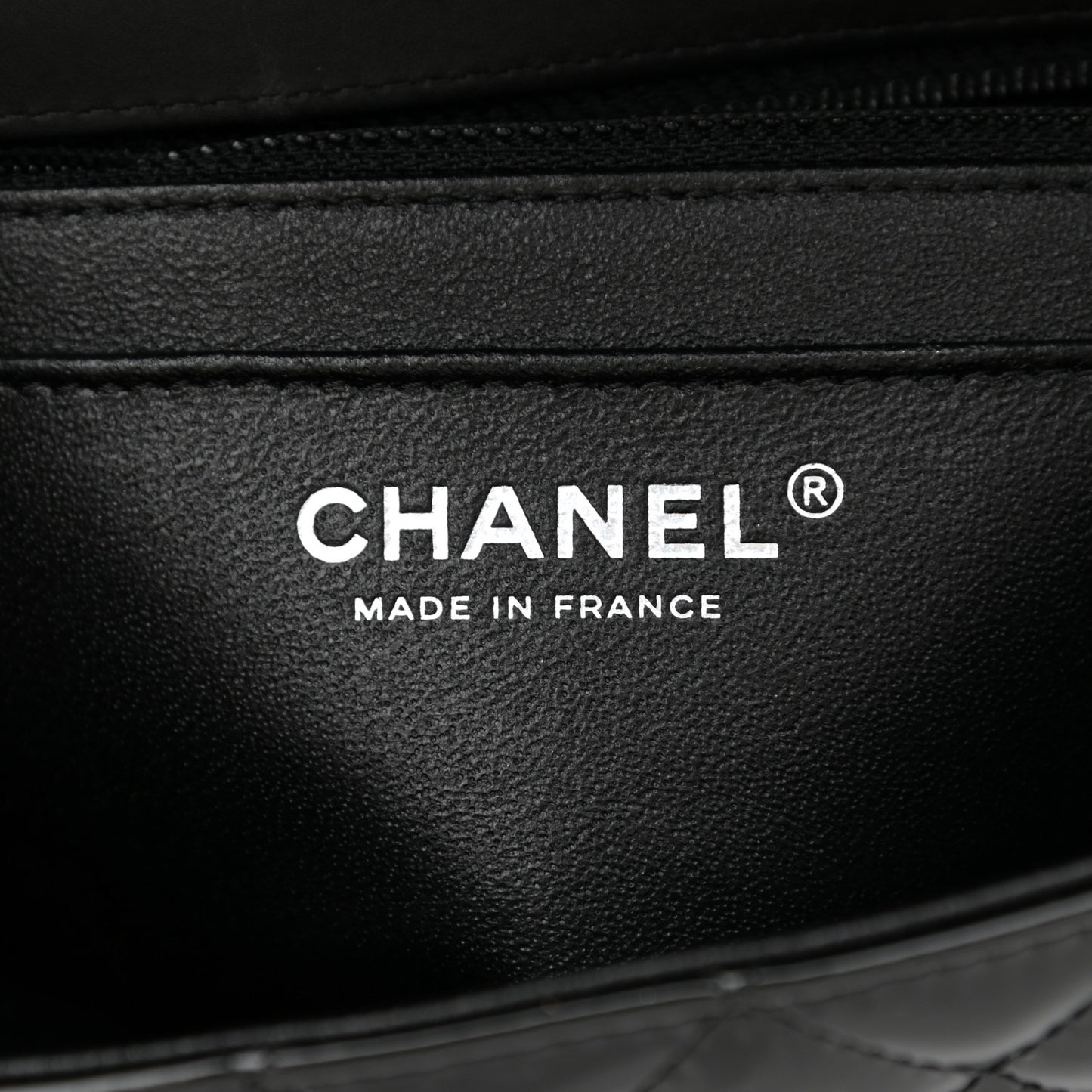 Patent Calfskin Quilted Mini Rectangular Flap So Black
