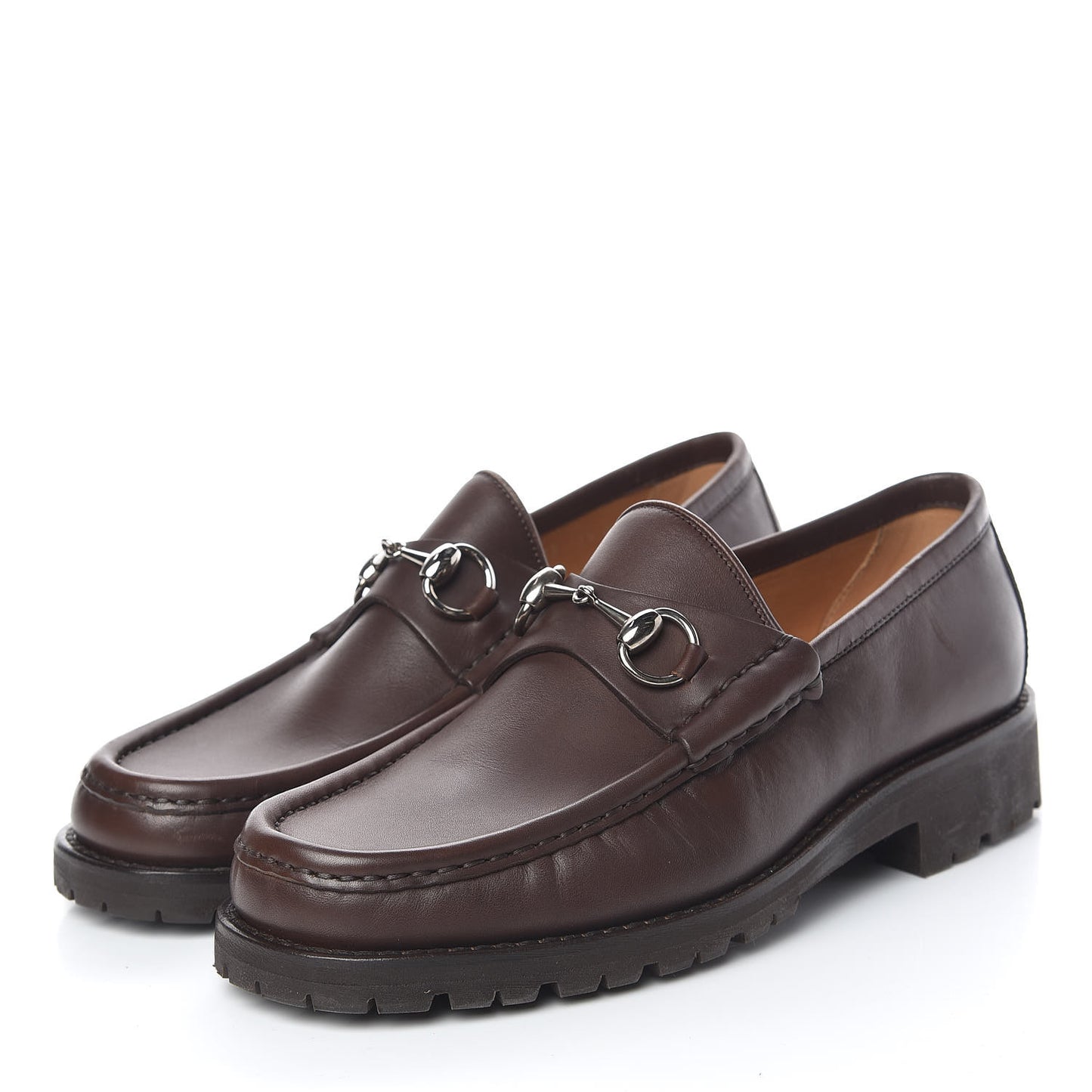 Laredo Calfskin Mens Horsebit Lug Sole Loafers 7.5 Brown