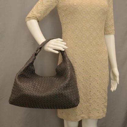 Bottega Veneta Nappa Intrecciato Sloane Hobo Ferro Gray 2 of 7