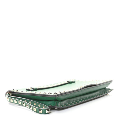 Valentino Garavani Nappa Rockstud Wristlet Clutch Green 4 of 6