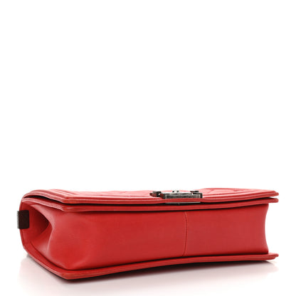 Chanel Calfskin Double Stitch New Medium Boy Flap Red 4 of 10