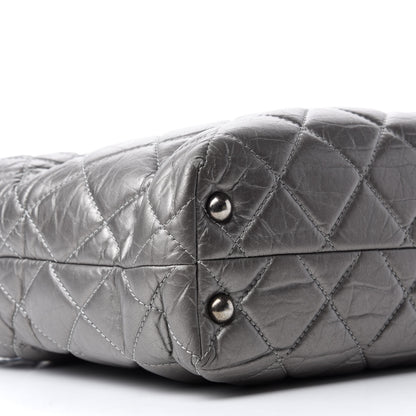 Chanel Metallic Aged Calfskin Quilted Reissue 2.55 Tote Dark Grey 6 of 15