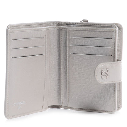 Chanel Caviar French Compact Wallet Silver 5 of 9
