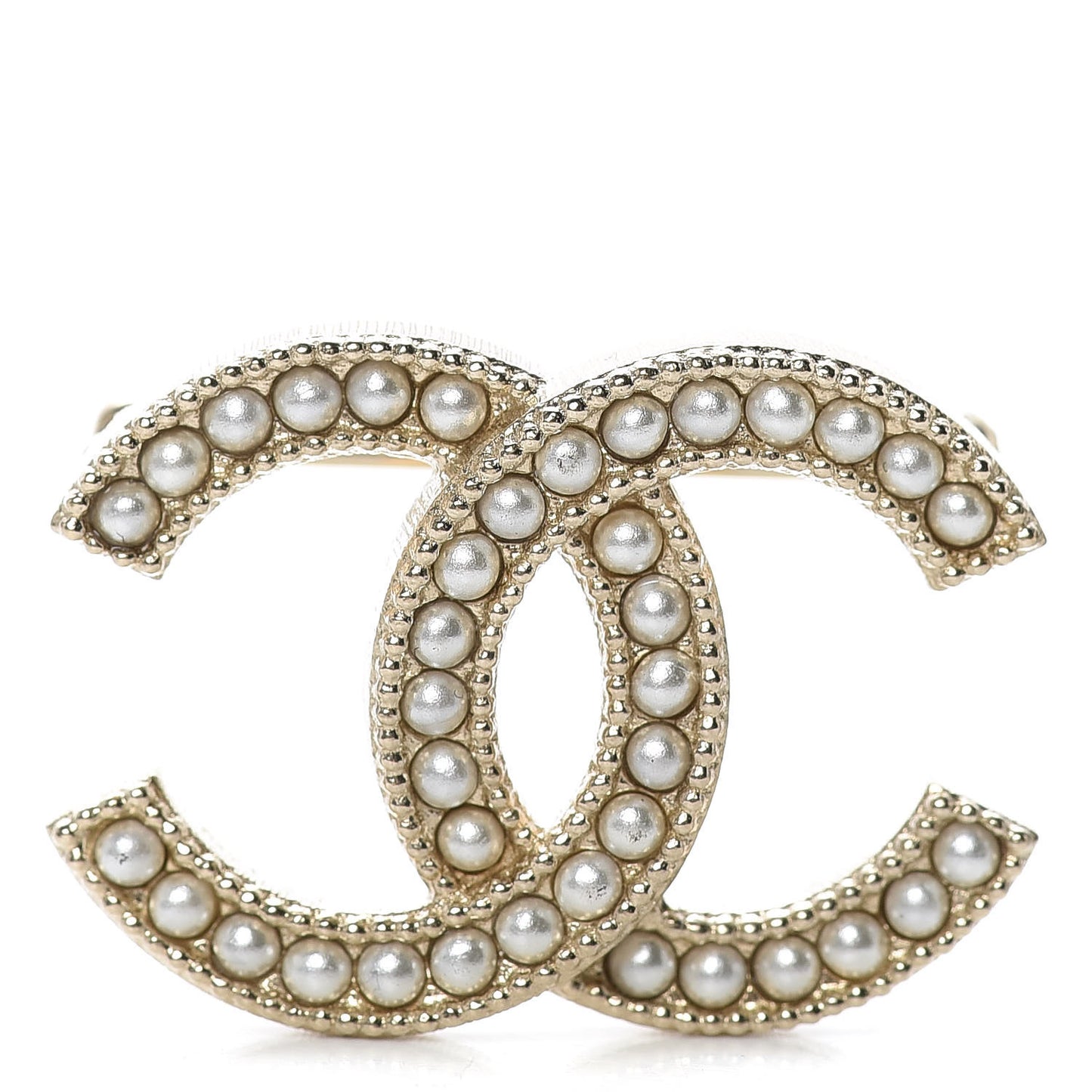 Pearl CC Mini Brooch Gold