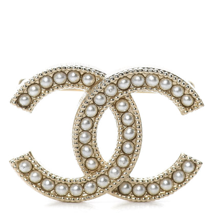 Chanel Pearl CC Mini Brooch Gold 1 of 5