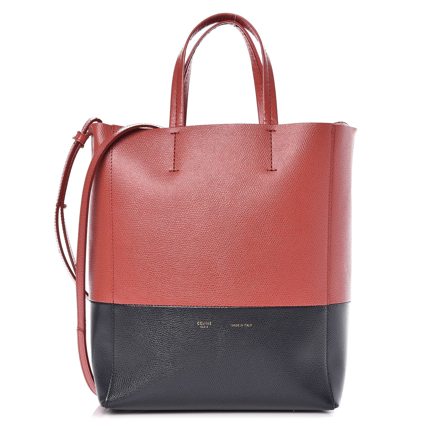 Celine Grained Calfskin Small Vertical Bi-Cabas Claycourt Dark Navy 1 of 9