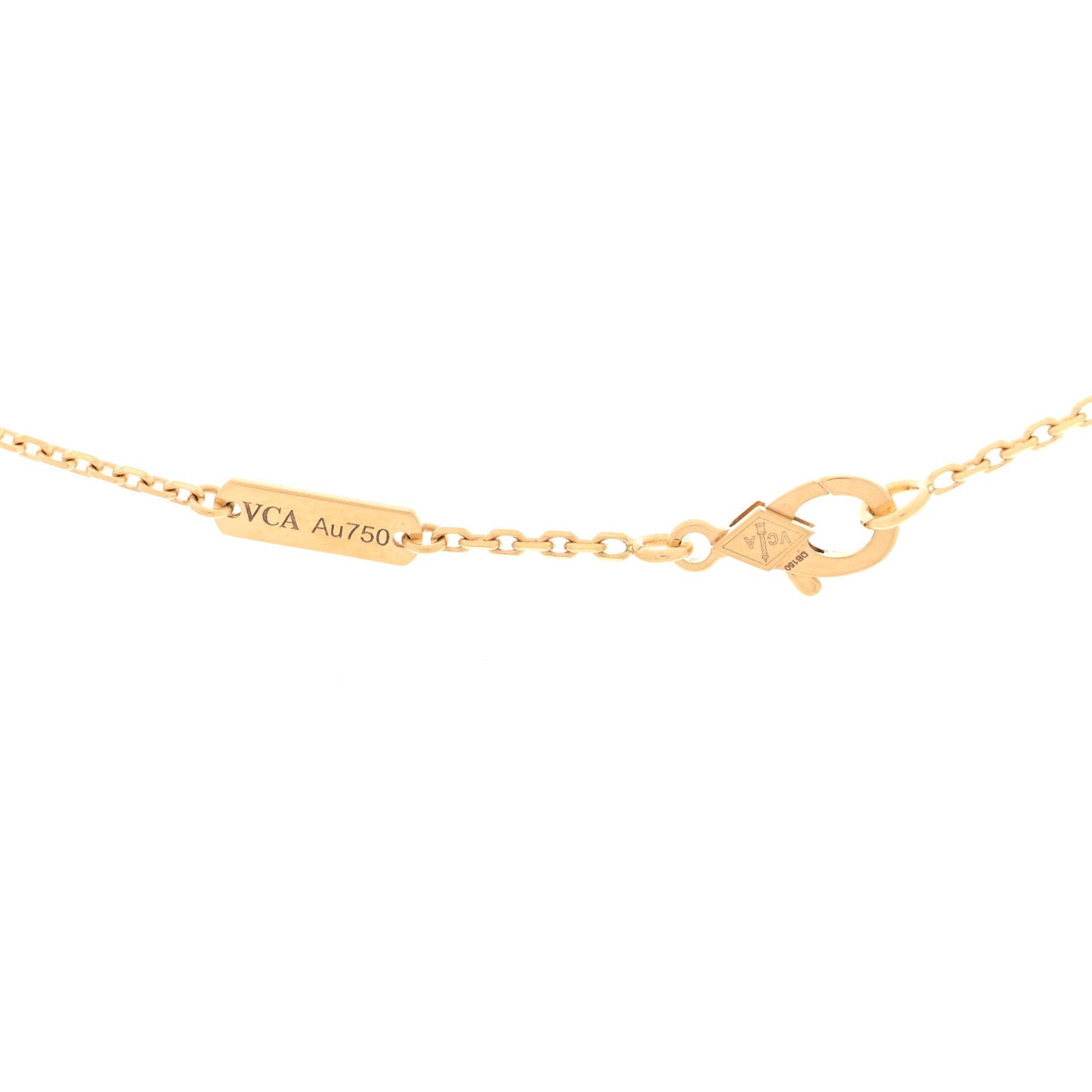 18K Yellow Gold Mother of Pearl Vintage Alhambra Pendant Necklace