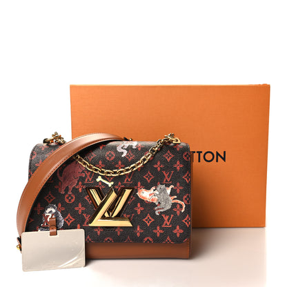 Louis Vuitton Calfskin Catogram Twist Shoulder Bag MM Marron 10 of 10