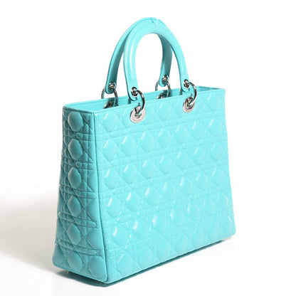 Christian Dior Lambskin Cannage Large Lady Dior Turquoise 3 of 9