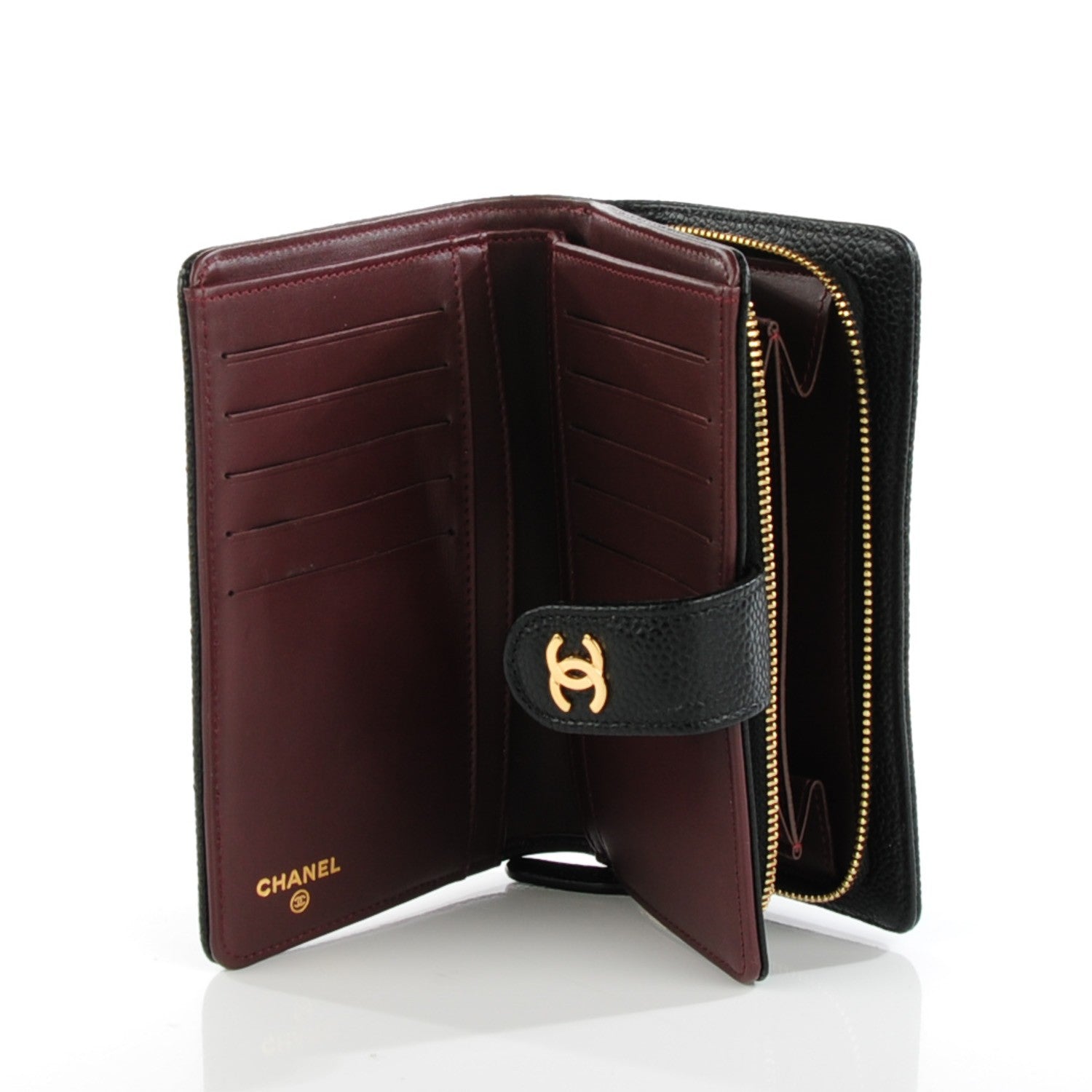 Chanel Caviar Quilted Zipped Pocket Wallet Black 5 of 8