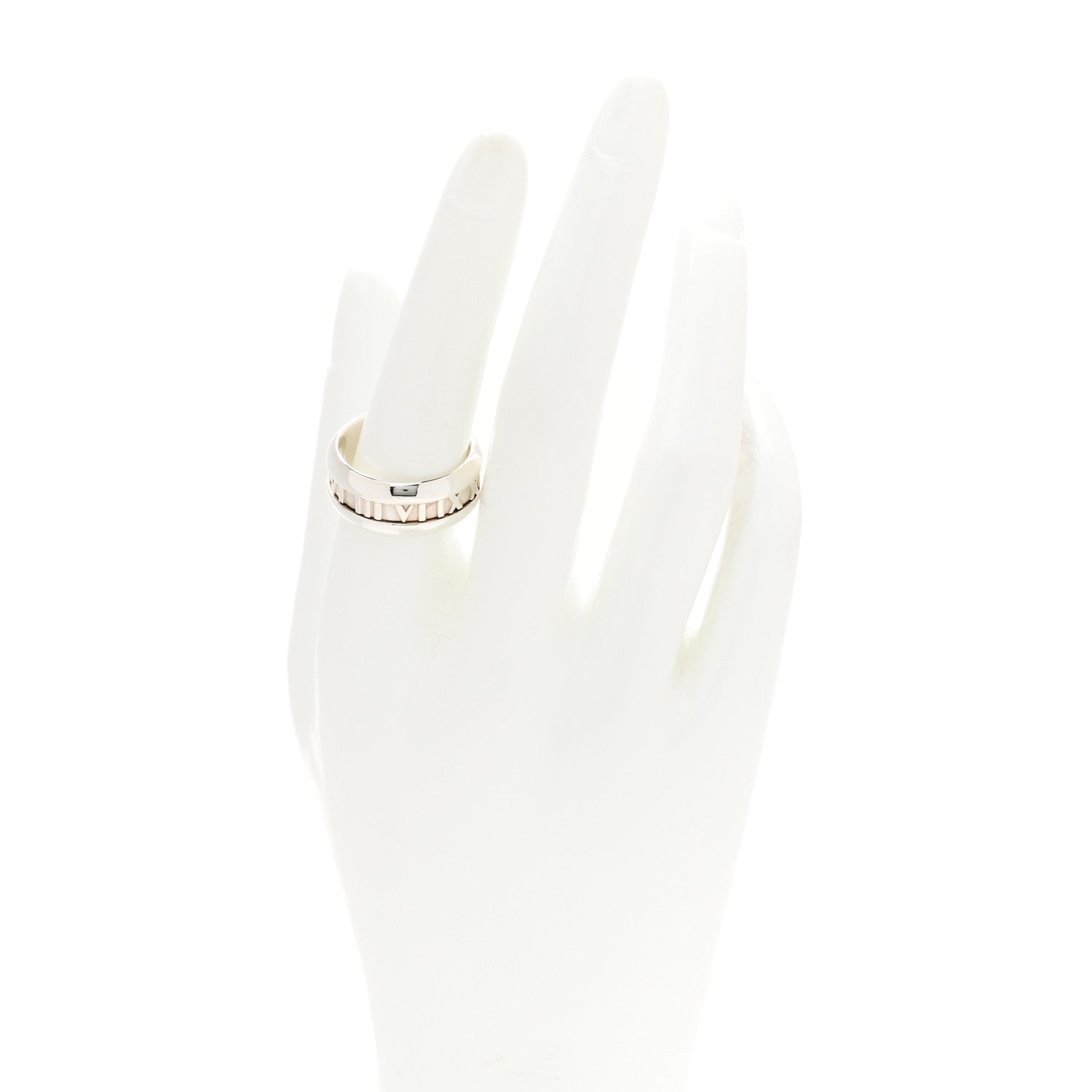 Tiffany Sterling Silver Atlas Band Ring 58 8.25 2 of 5