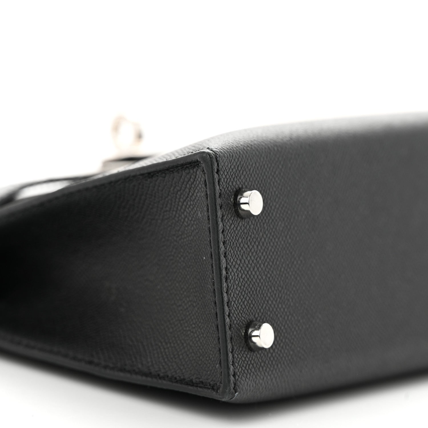 Hermes Madame Calfskin Shiny Alligator Mini Kelly Sellier Touch 20 Black 9 of 11