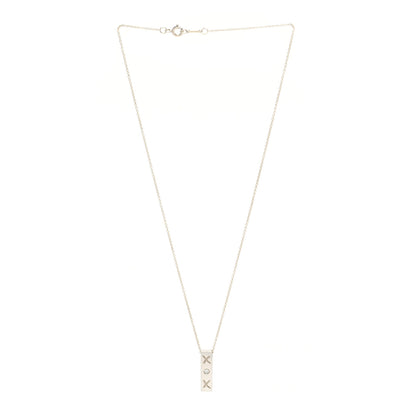 Tiffany Sterling Silver Diamond Paloma Picasso Love and Kisses Bar Pendant Necklace 3 of 7