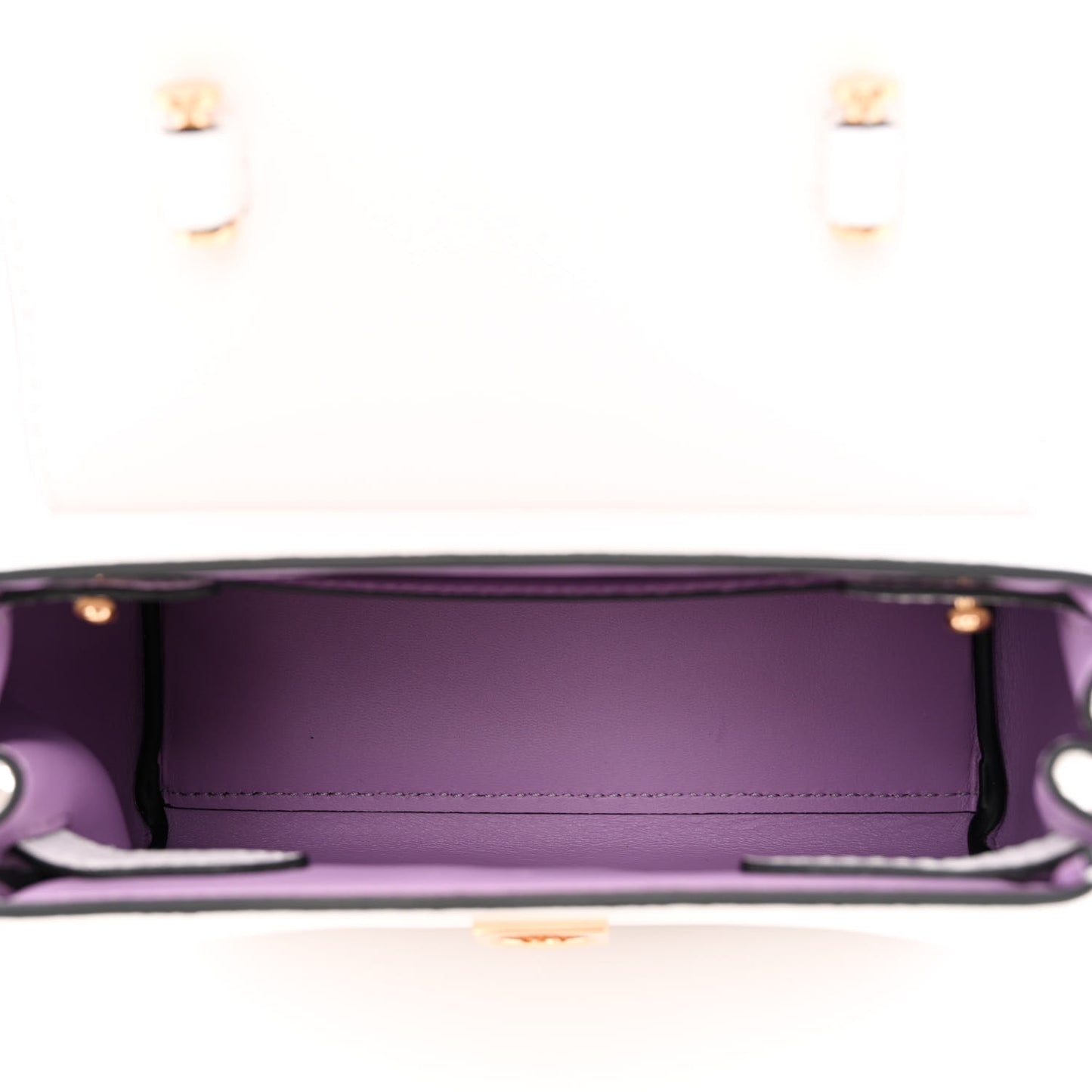 Grained Calfskin Small La Medusa Top Handle Bag White