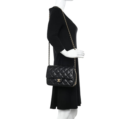 Chanel Lambskin Quilted Large CC Chain Flap Black 2 of 13
