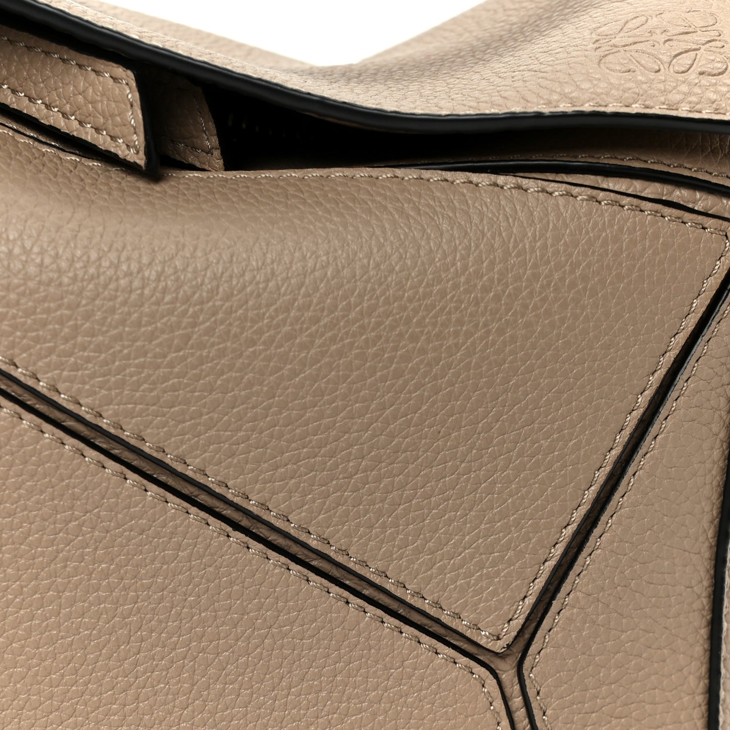 Grained Calfskin Small Puzzle Bag Sand